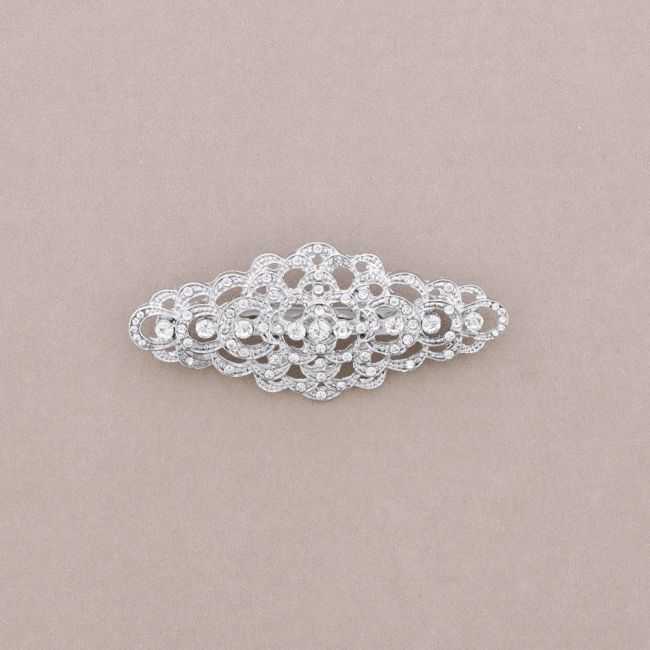 BROCHE MANTILLA METAL CRISTALES