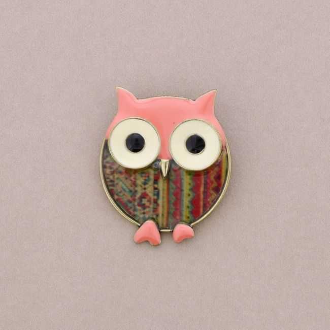 METAL ENAMEL BROOCH