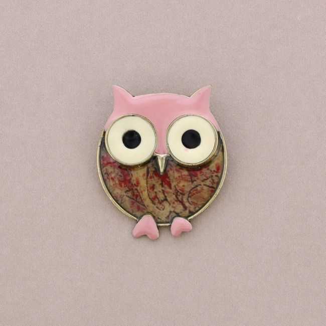 METAL ENAMEL BROOCH