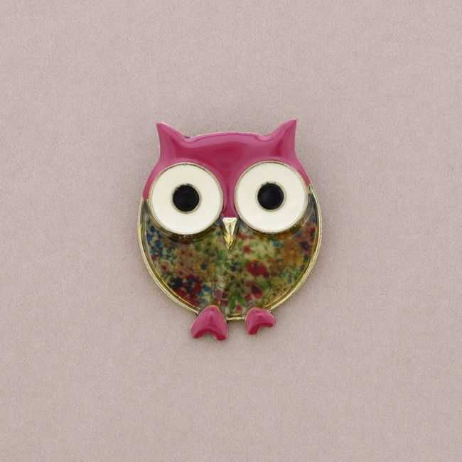METAL ENAMEL BROOCH