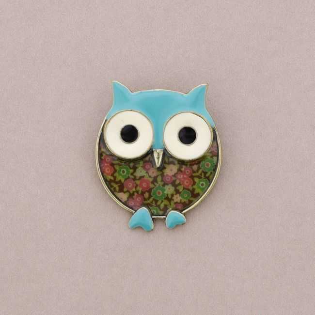 METAL ENAMEL BROOCH
