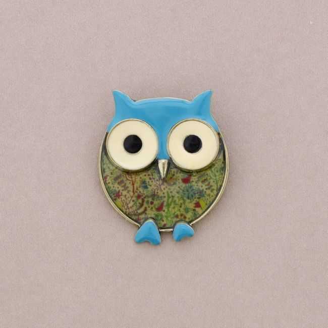 METAL ENAMEL BROOCH