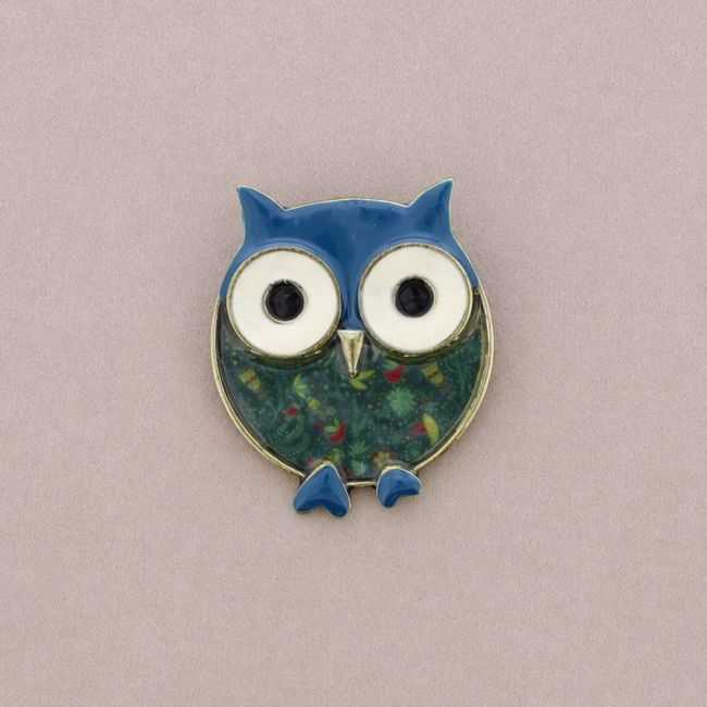 METAL ENAMEL BROOCH