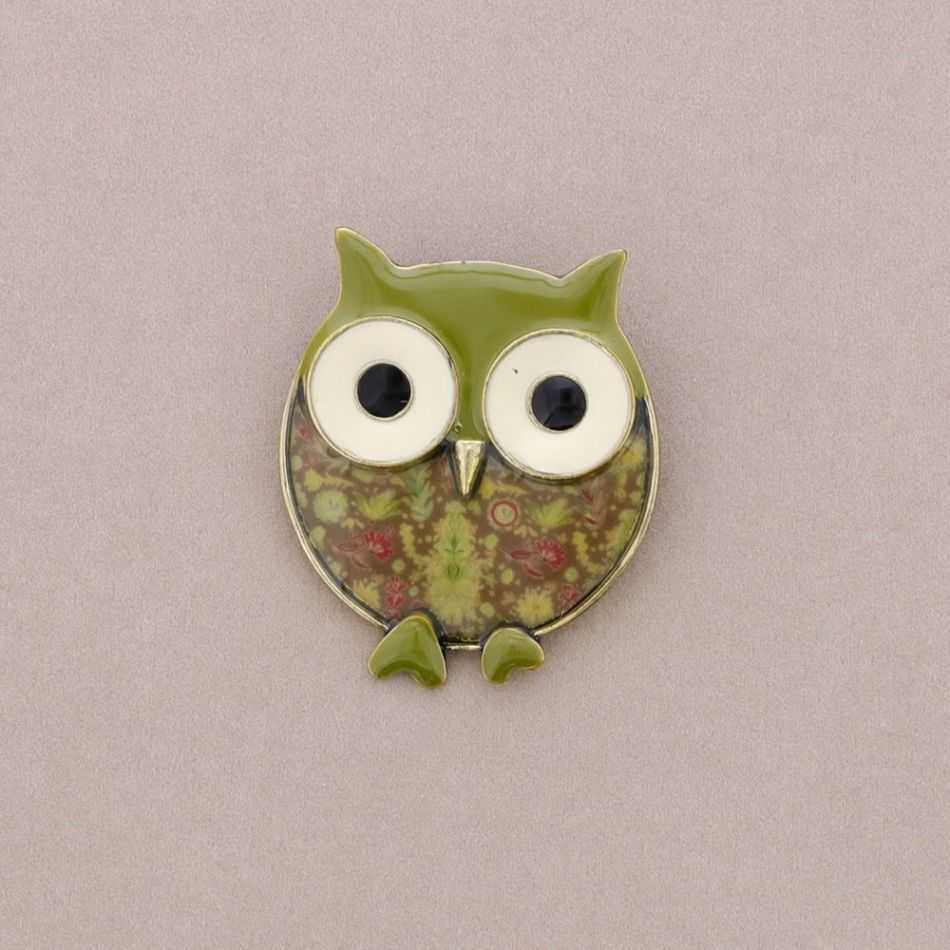 METAL ENAMEL BROOCH