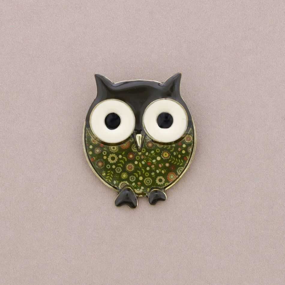 METAL ENAMEL BROOCH