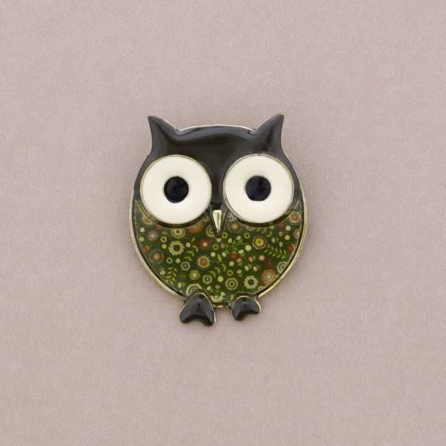 METAL ENAMEL BROOCH