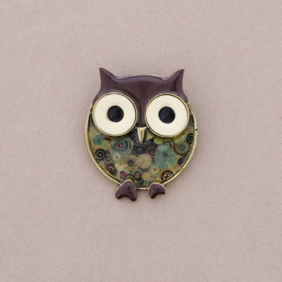 METAL ENAMEL BROOCH
