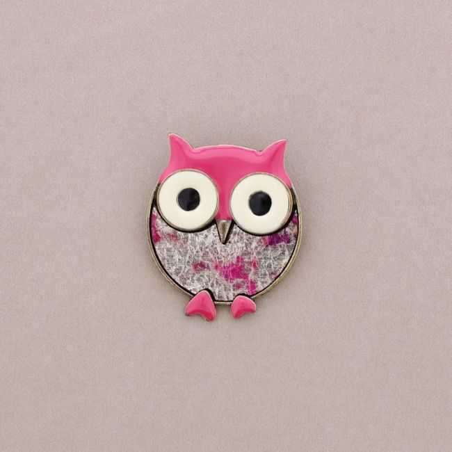 METAL ENAMEL BROOCH