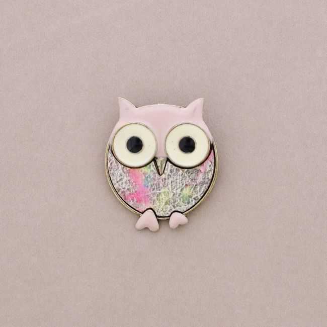 METAL ENAMEL BROOCH
