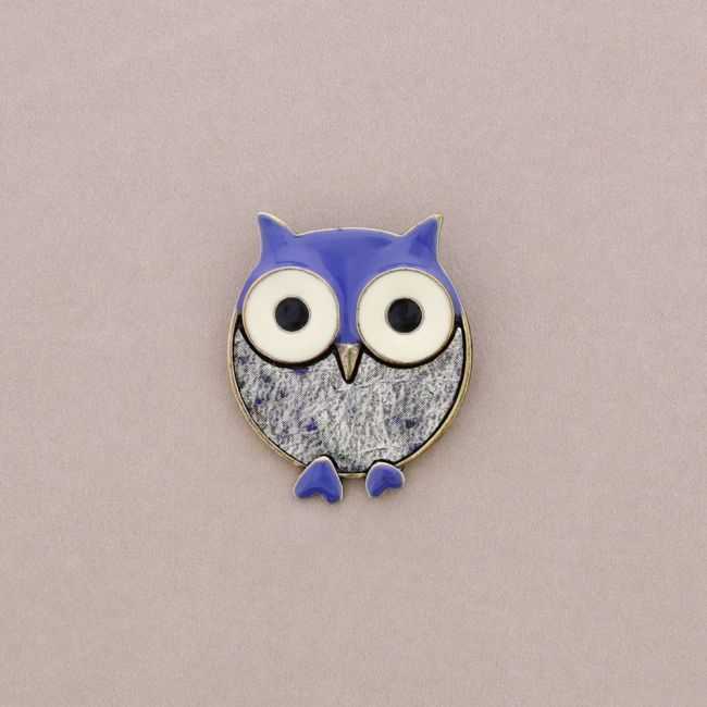 METAL ENAMEL BROOCH
