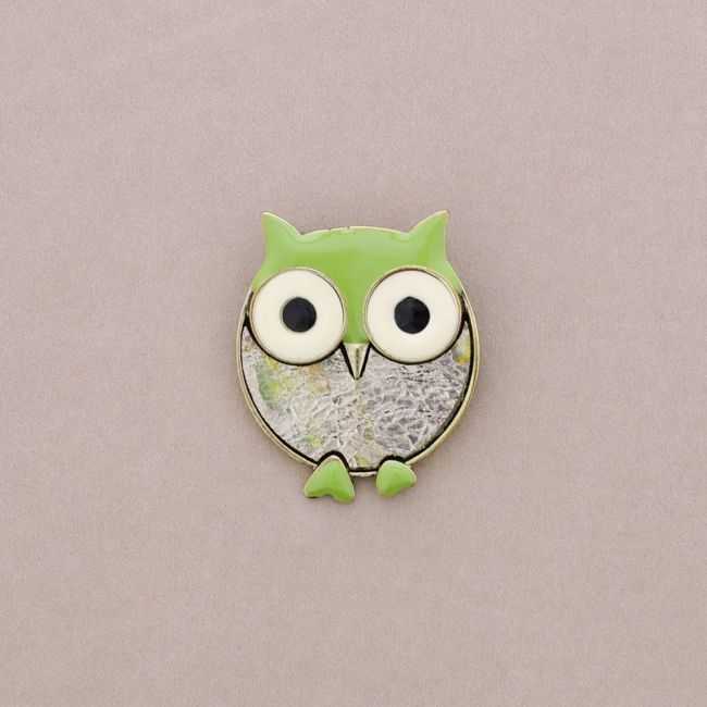 METAL ENAMEL BROOCH