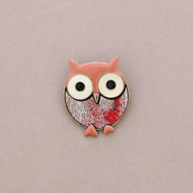 METAL ENAMEL BROOCH