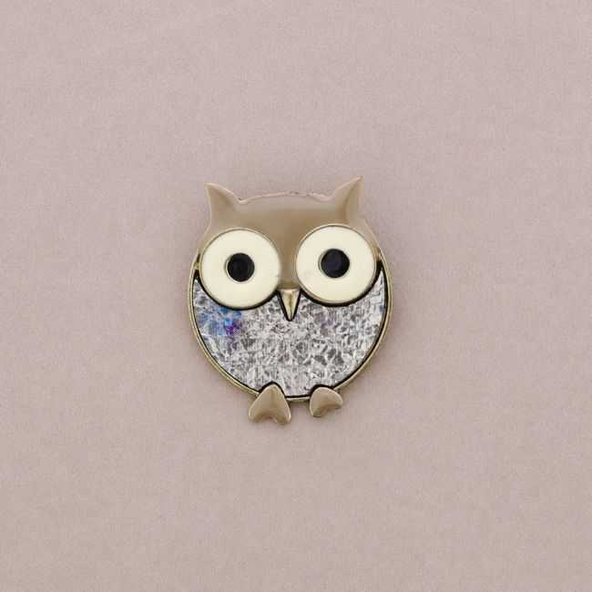 METAL ENAMEL BROOCH