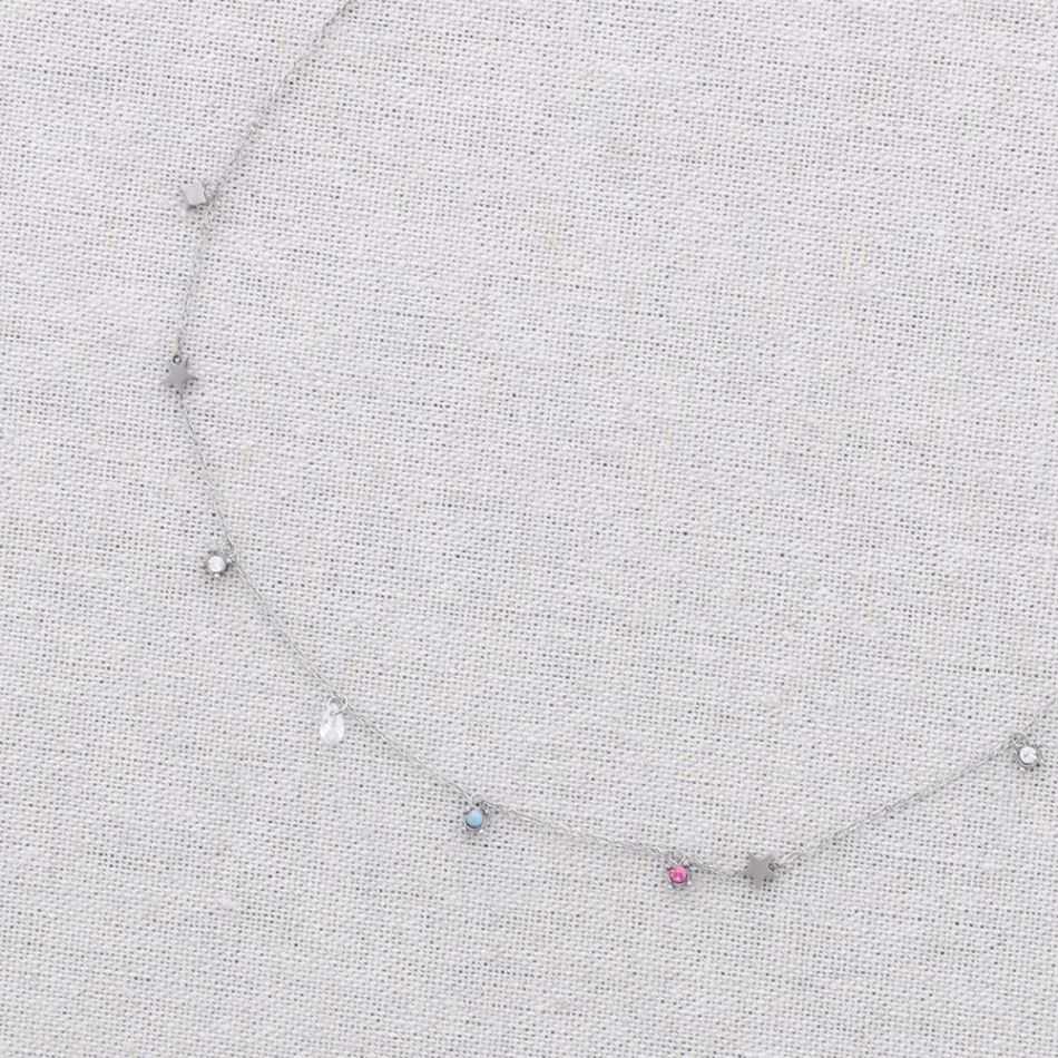 GARGANTILLA ACERO ESTRELLAS CIRCONITAS
