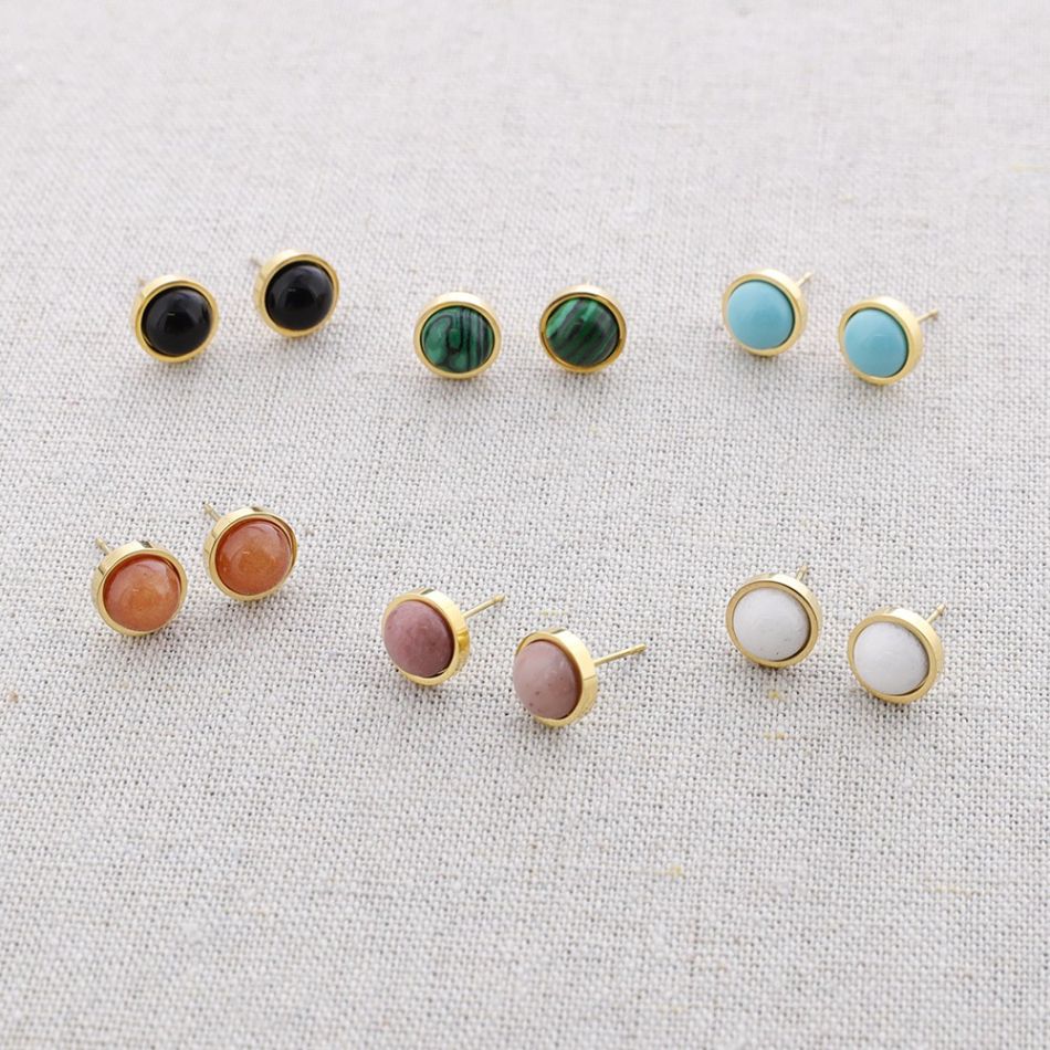 STEEL STONE EARRINGS