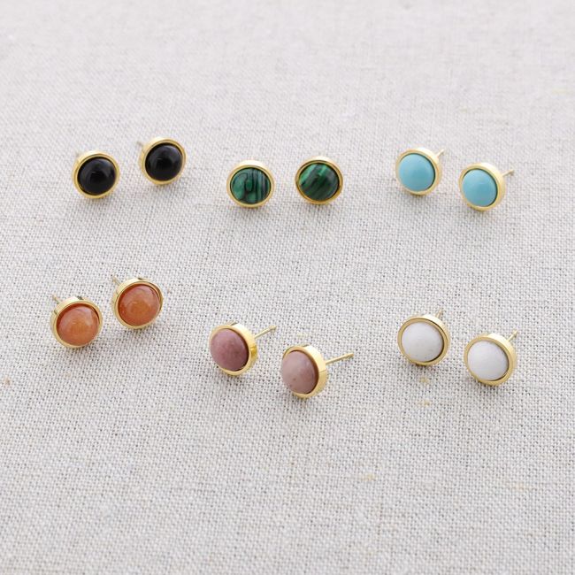 STEEL STONE EARRINGS