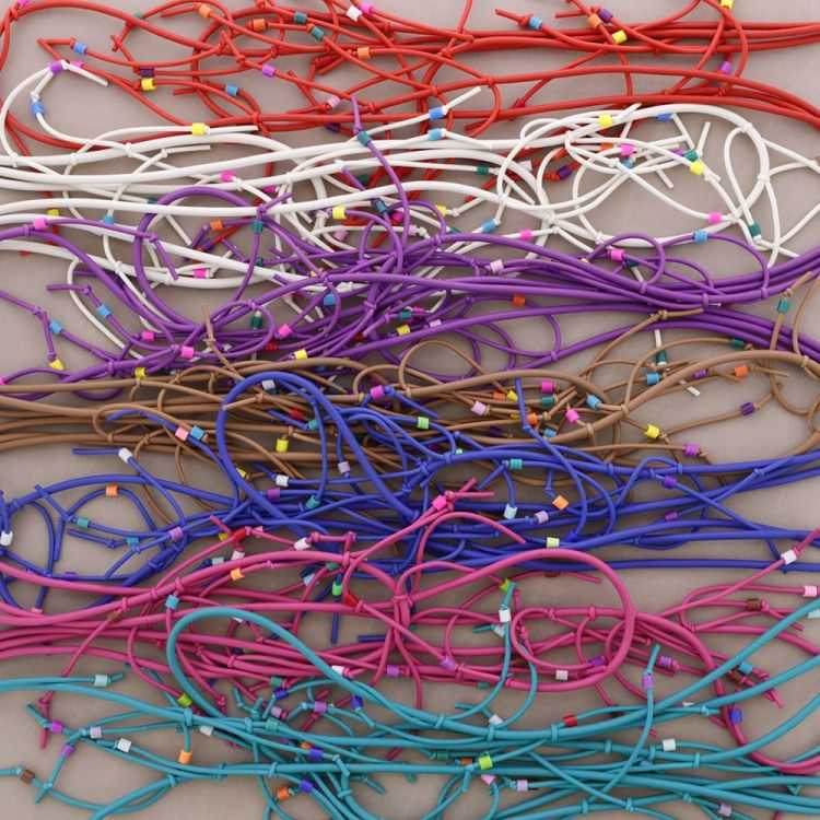 COLLAR LARGO IMÁN MULTI VUELTAS NUDO GOMA 2