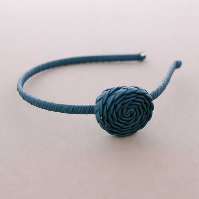 Faux Leather Flower Headband