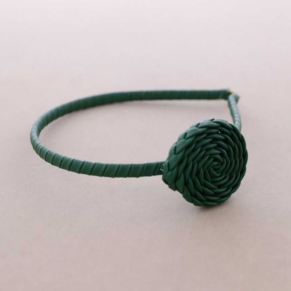 Faux Leather Flower Headband
