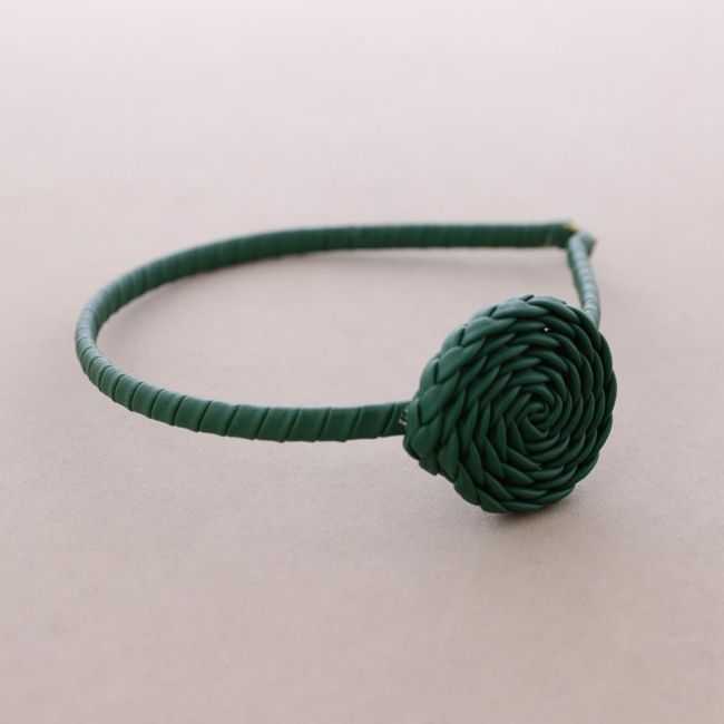 Faux Leather Flower Headband