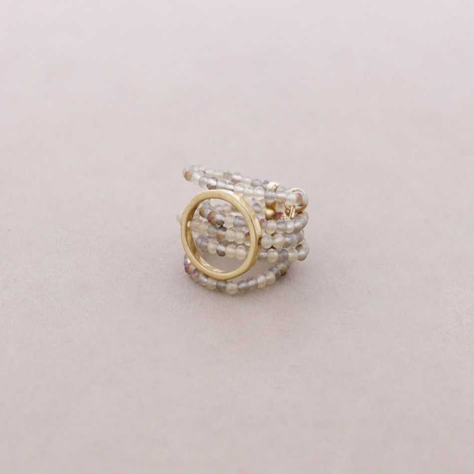 ANILLO CUENTAS FACETADAS ARGOLLA METAL