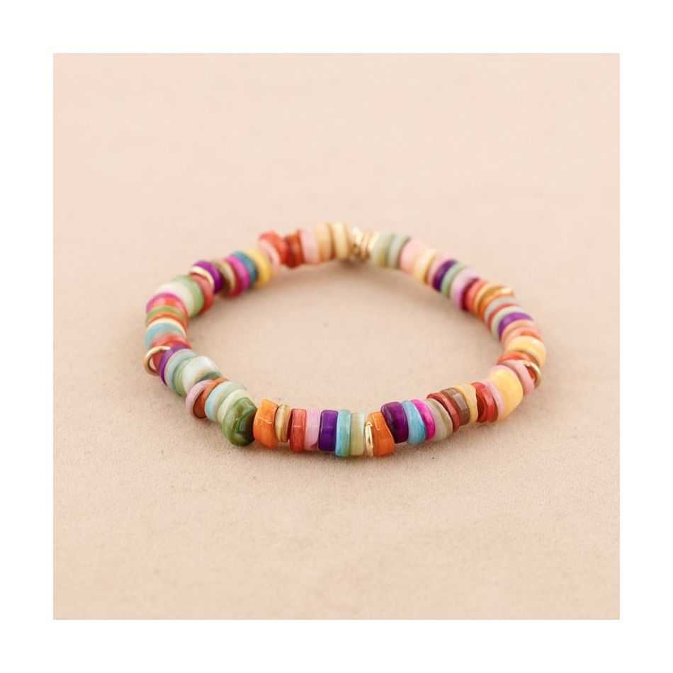 PULSERA ELÁSTICA CUENTAS NÁCAR