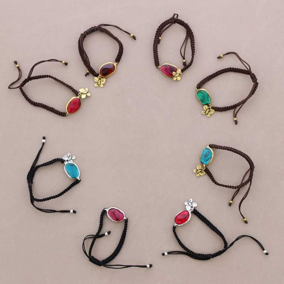 PULSERA MACRAMÉ METAL RESINA