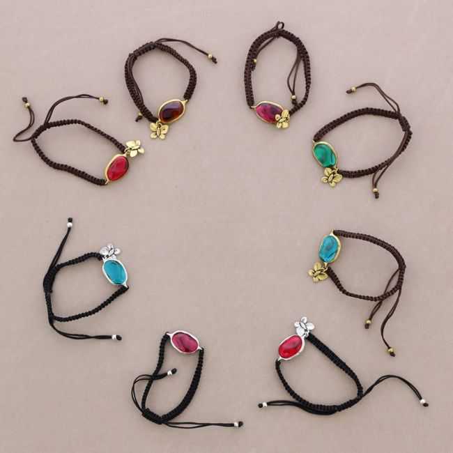 MACRAME METAL RESIN BRACELET