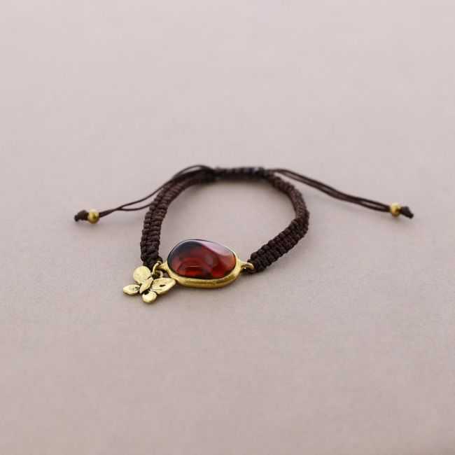 PULSERA MACRAMÉ METAL RESINA