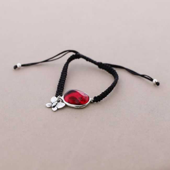 PULSERA MACRAMÉ METAL RESINA