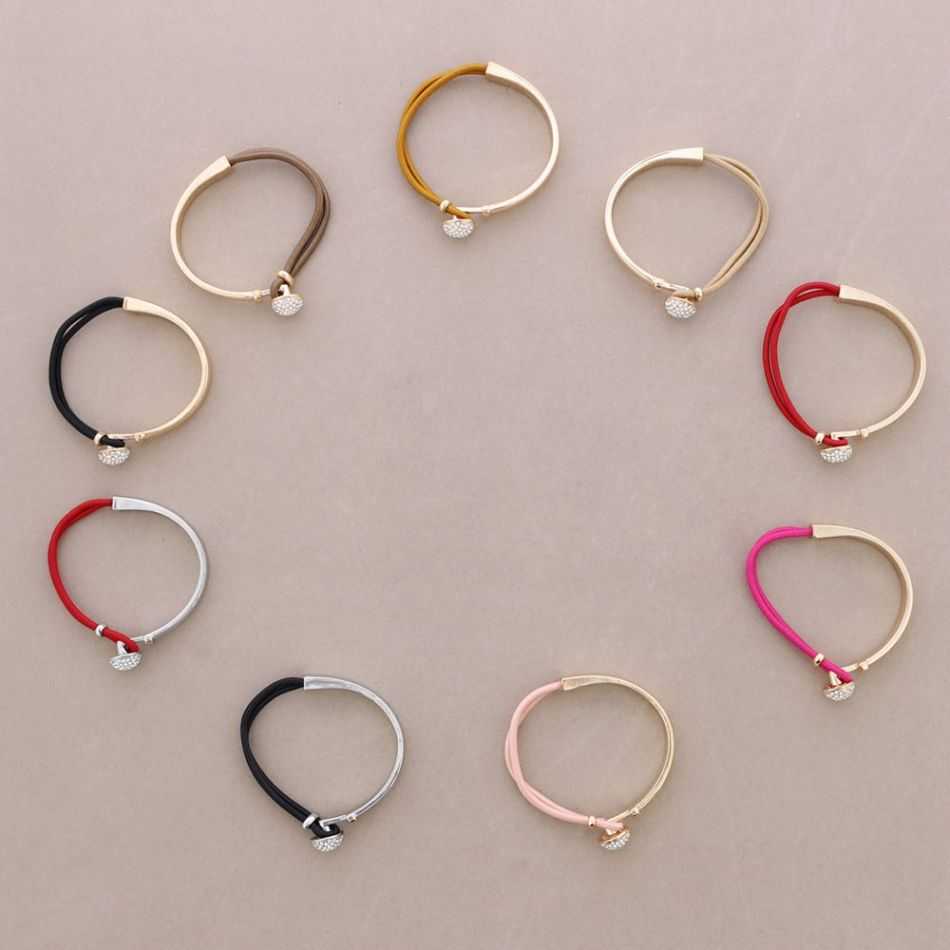 PULSERA CUERO METAL CRISTALES