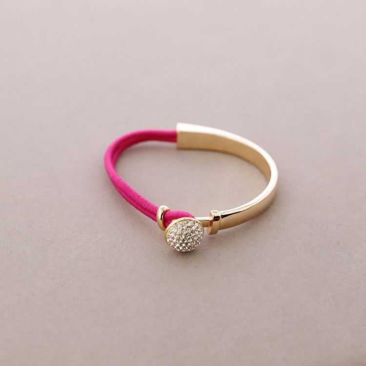 PULSERA CUERO METAL CRISTALES 2