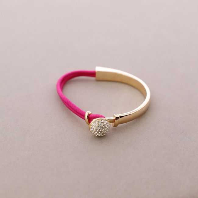 PULSERA CUERO METAL CRISTALES