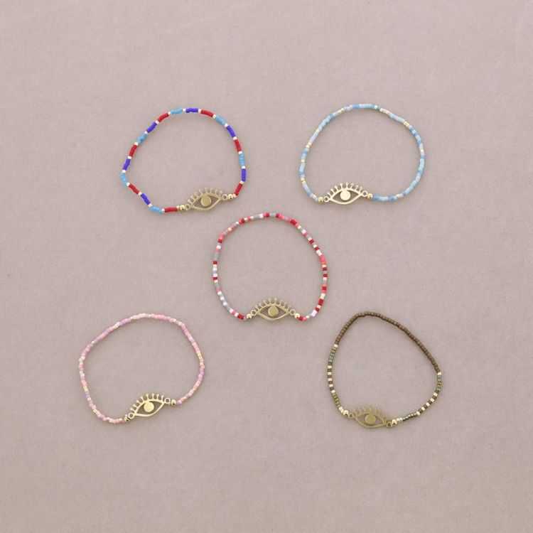 IMI EYE ELASTIC BRACELET. MIYUKI 1.5MM 2
