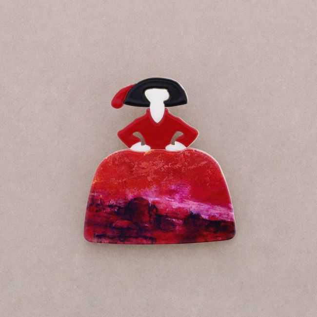 BROCHE MENINA RESINA