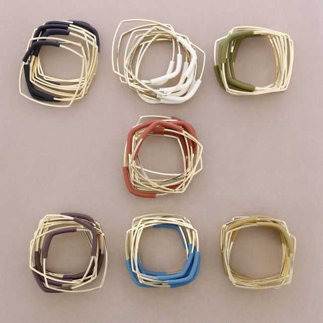 PULSERA MULTI CUADRADO CAUCHO