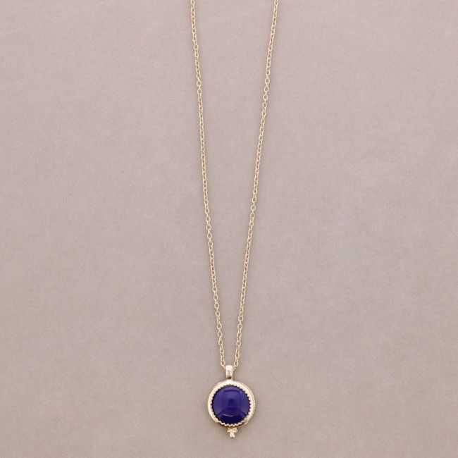 LONG NECKLACE WITH METAL RESIN PENDANT