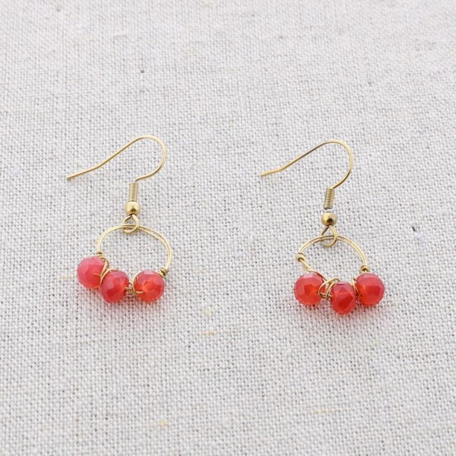 PENDIENTES ACERO COLGANTE ARO CRISTALES
