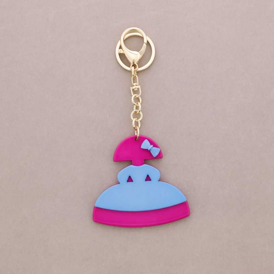 DOUBLE-LAYER RESIN POLKA DOT MENINA KEYCHAIN