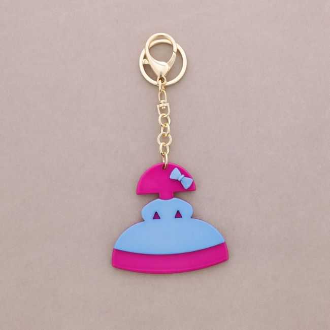DOUBLE-LAYER RESIN POLKA DOT MENINA KEYCHAIN