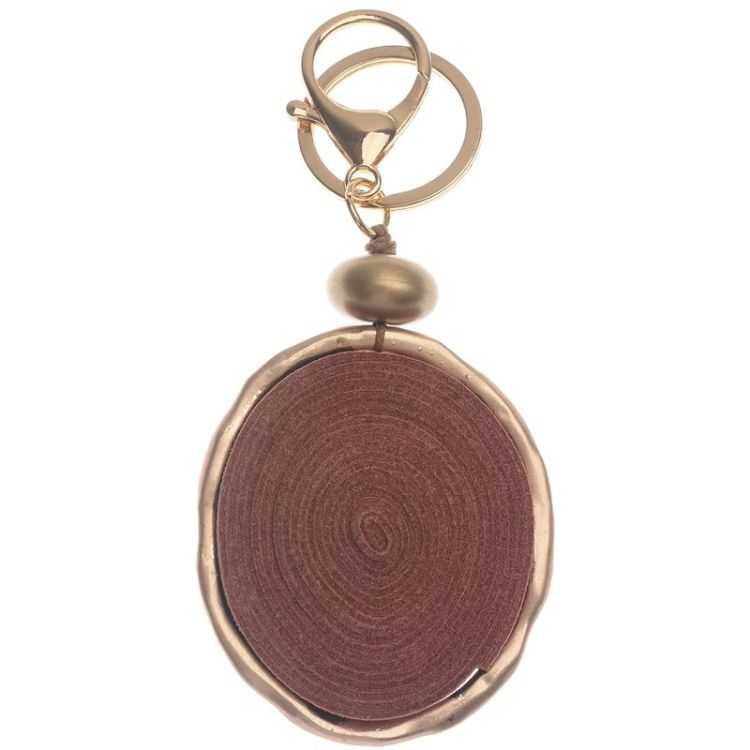 SUEDE SPIRAL RING HANGING KEYCHAIN