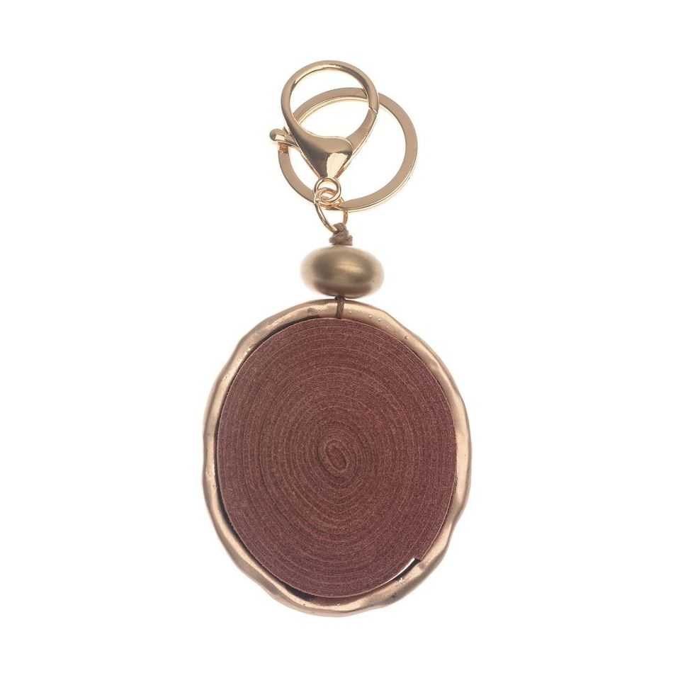 SUEDE SPIRAL RING HANGING KEYCHAIN