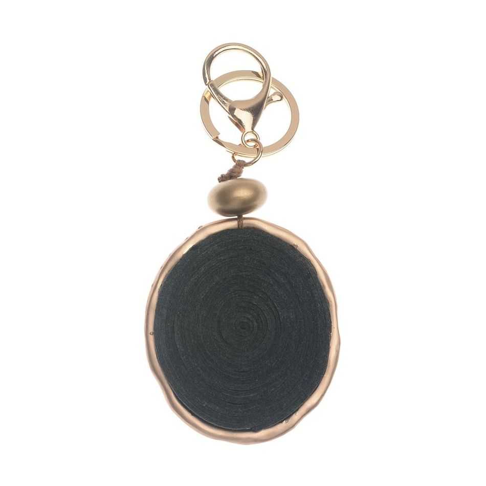 SUEDE SPIRAL RING HANGING KEYCHAIN