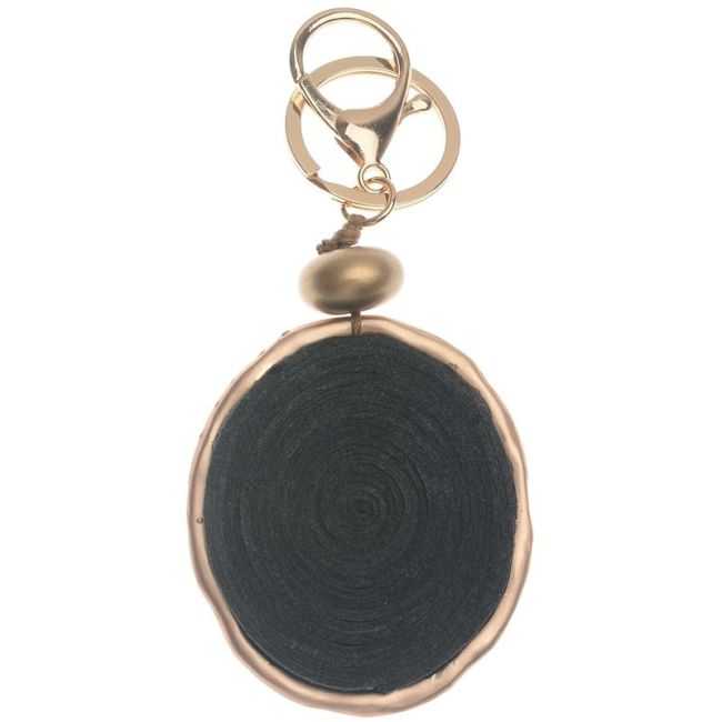 SUEDE SPIRAL RING HANGING KEYCHAIN