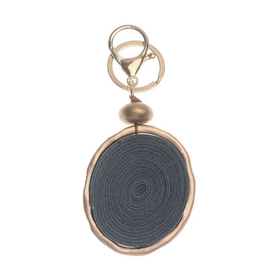 SUEDE SPIRAL RING HANGING KEYCHAIN