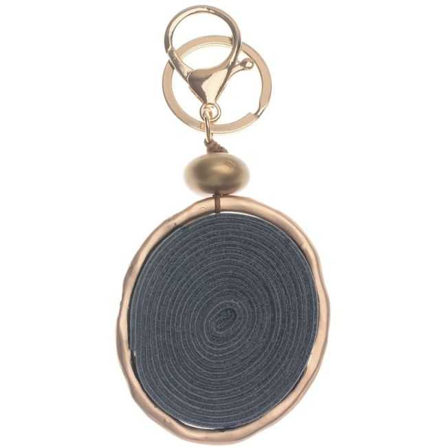 SUEDE SPIRAL RING HANGING KEYCHAIN