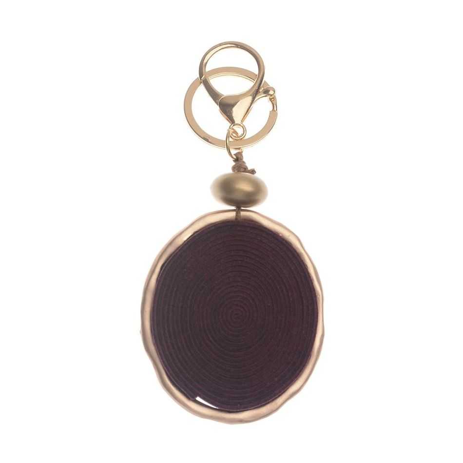 SUEDE SPIRAL RING HANGING KEYCHAIN