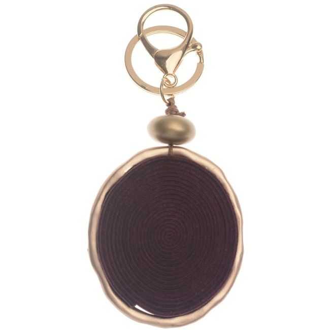 SUEDE SPIRAL RING HANGING KEYCHAIN