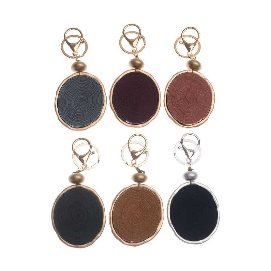 SUEDE SPIRAL RING HANGING KEYCHAIN