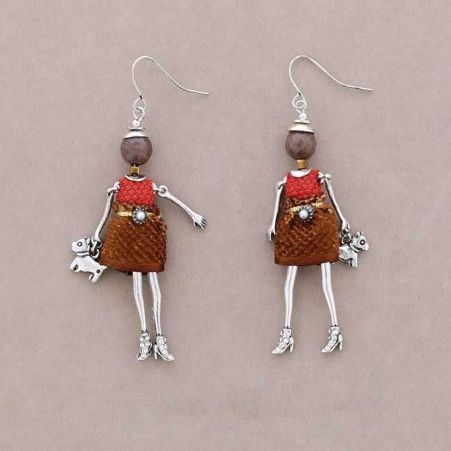 DOLL PENDANT EARRINGS